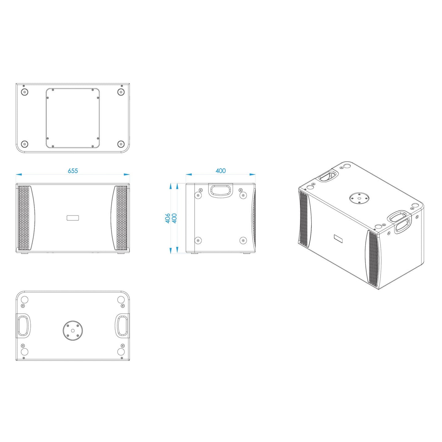Lynx Pro-Audio BS-112 12" 1000W Subwoofer Black - Back Panel and Connections