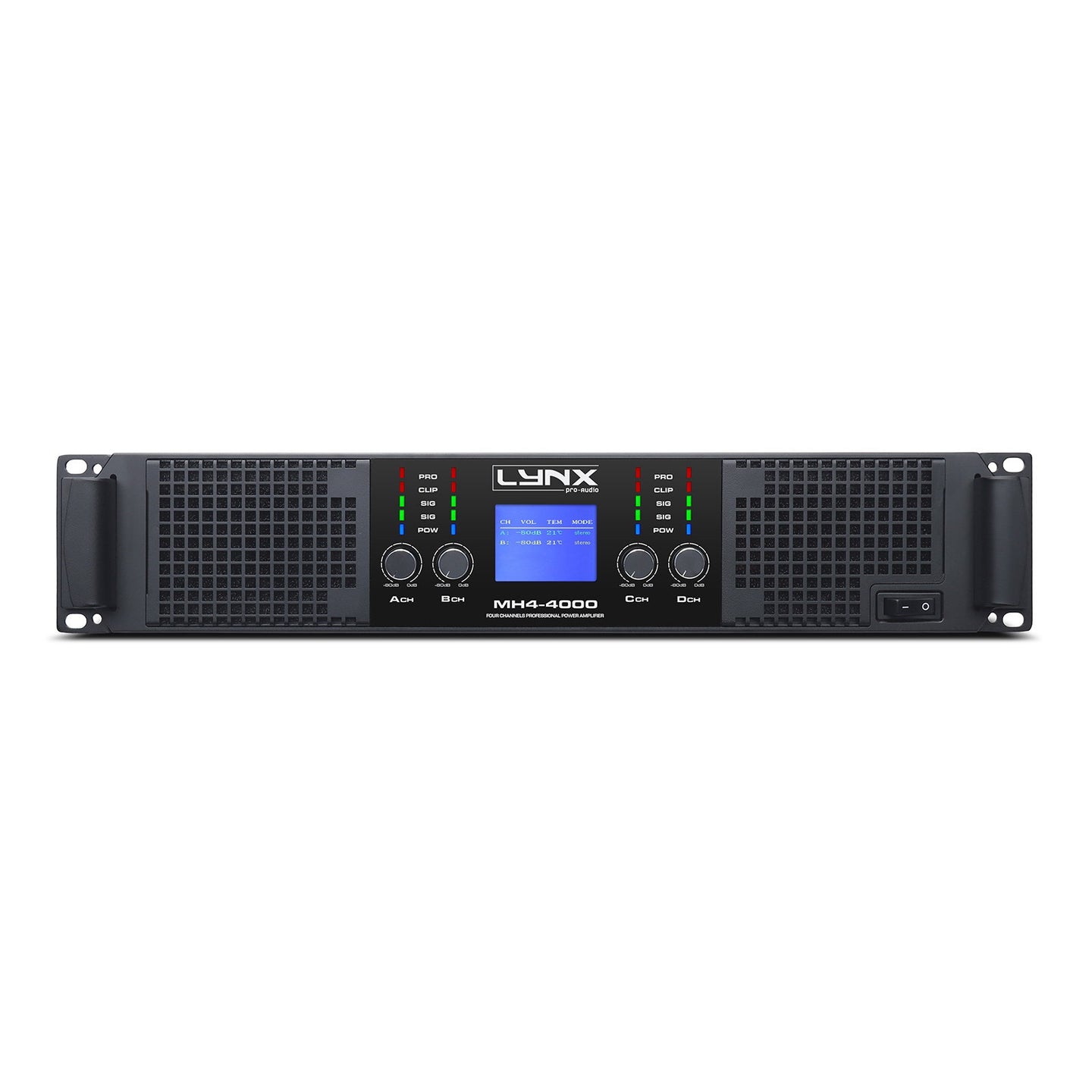 Lynx Pro-Audio 4 Channel Power Amplifier 4x 1000W MH4-4000 - Back Panel and Connections