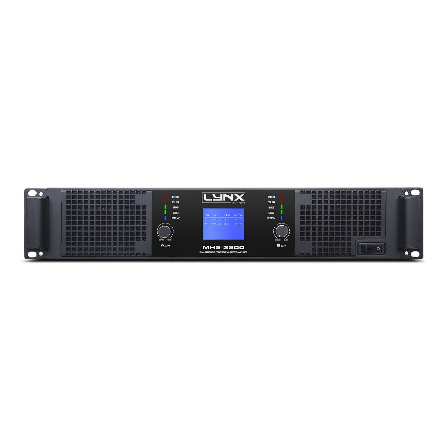 Lynx Pro-Audio 2 Channel Power Amplifier 2x 1600W MH2-3200 - Back Panel and Connections