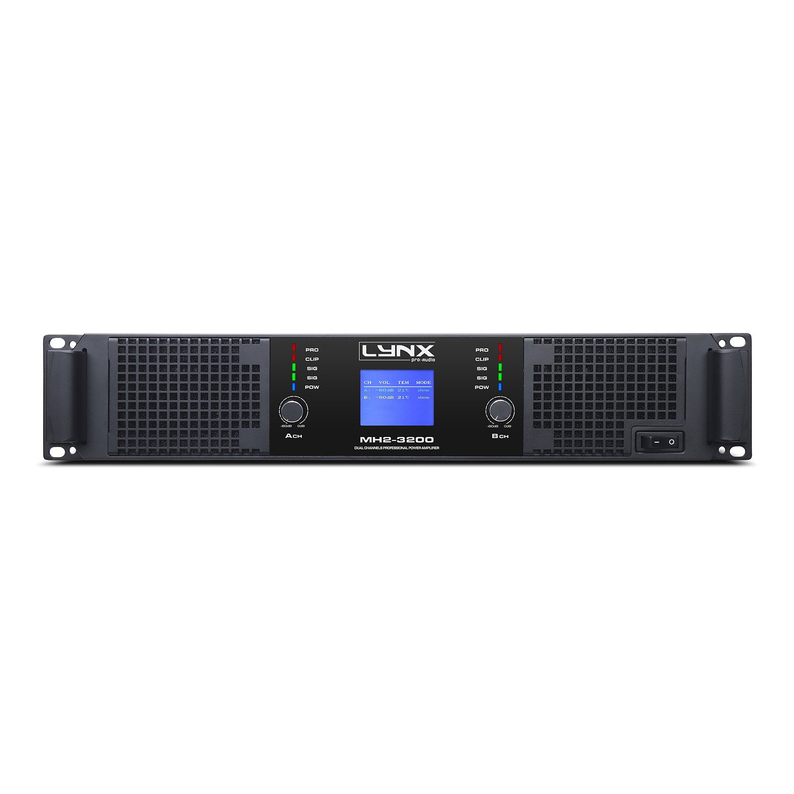 Lynx Pro-Audio 2 Channel Power Amplifier 2x 1600W MH2-3200 - Back Panel and Connections