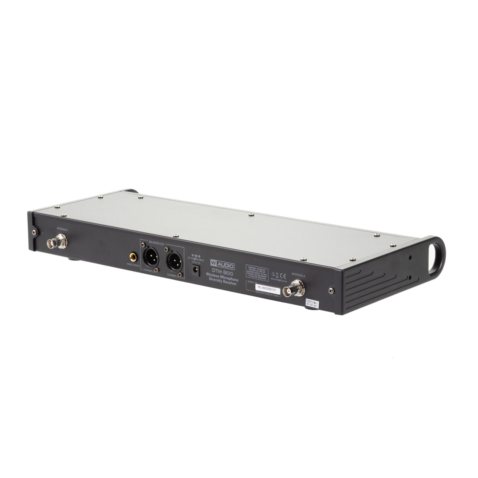 W Audio DTM 800H Twin Handheld Diversity System (863.0Mhz-865.0Mhz) V2 Software - Back Panel and Connections