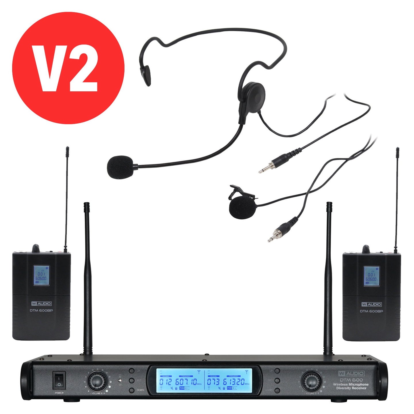 W Audio DTM 600 Twin Beltpack Diversity System (606.0Mhz-614.0Mhz) V2 Software - Alternate View 4