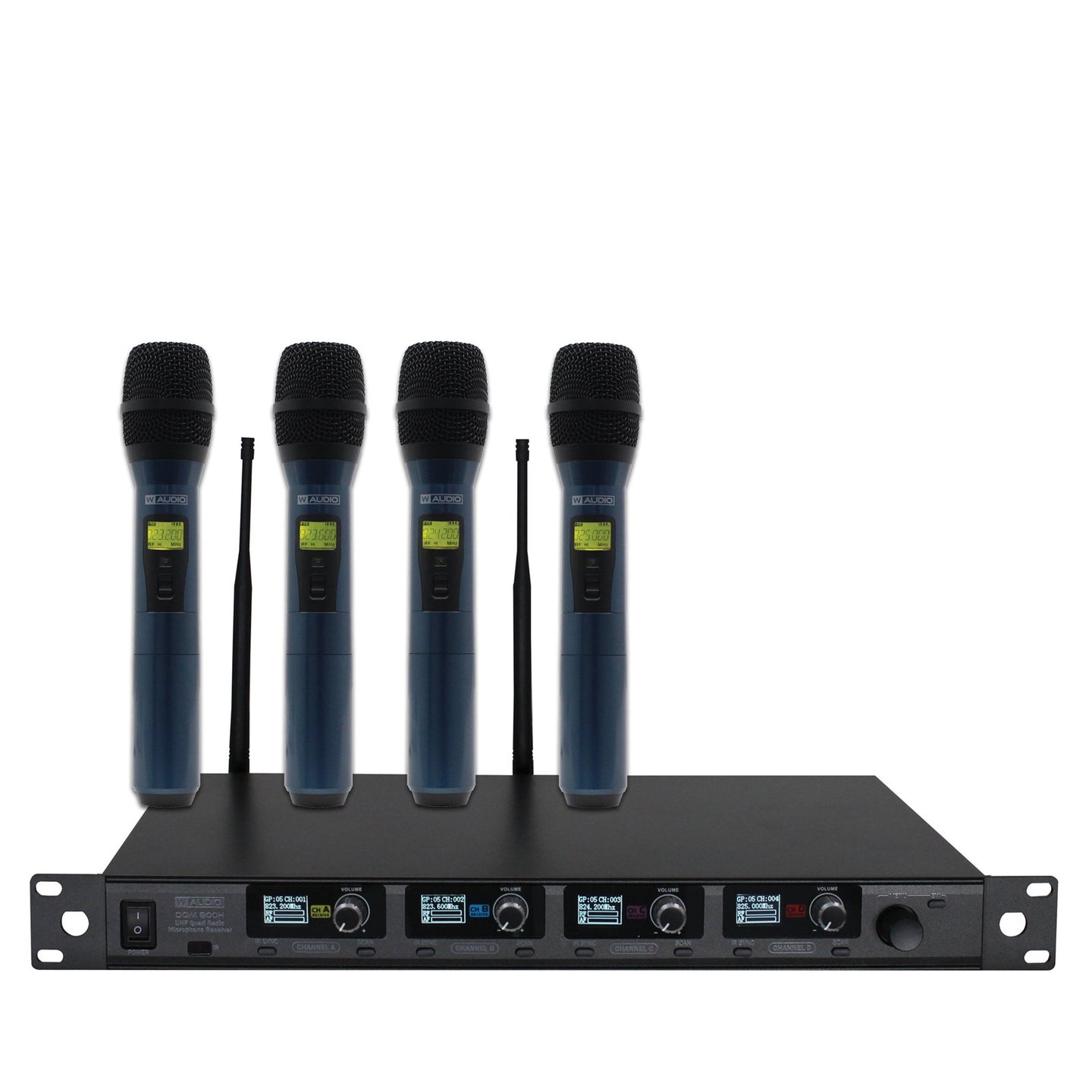 W Audio DQM 800H Quad Handheld UHF Radio Microphone System (823Mhz-865Mhz) - Alternate View 3