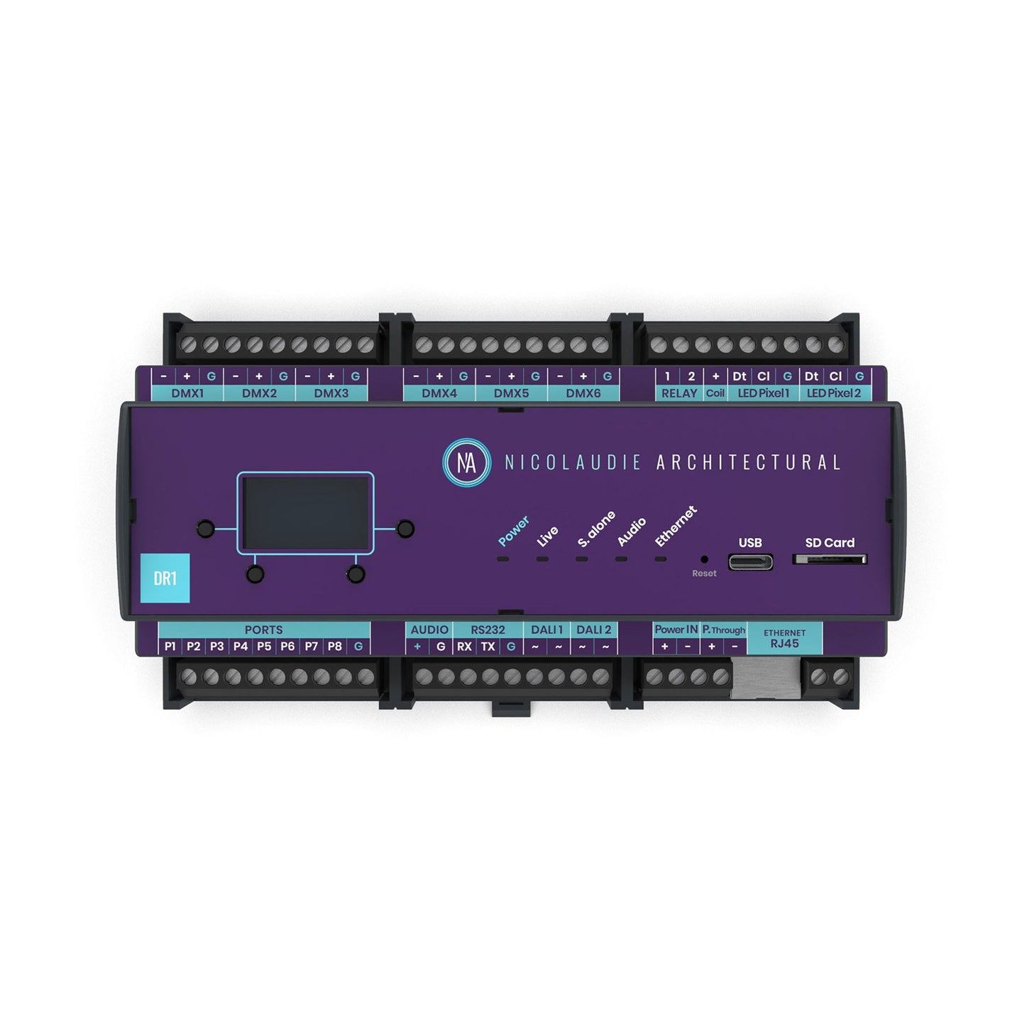 Nicolaudie Architectural DINA-DR1-LITE DIN Rail Lighting Controller - Main View