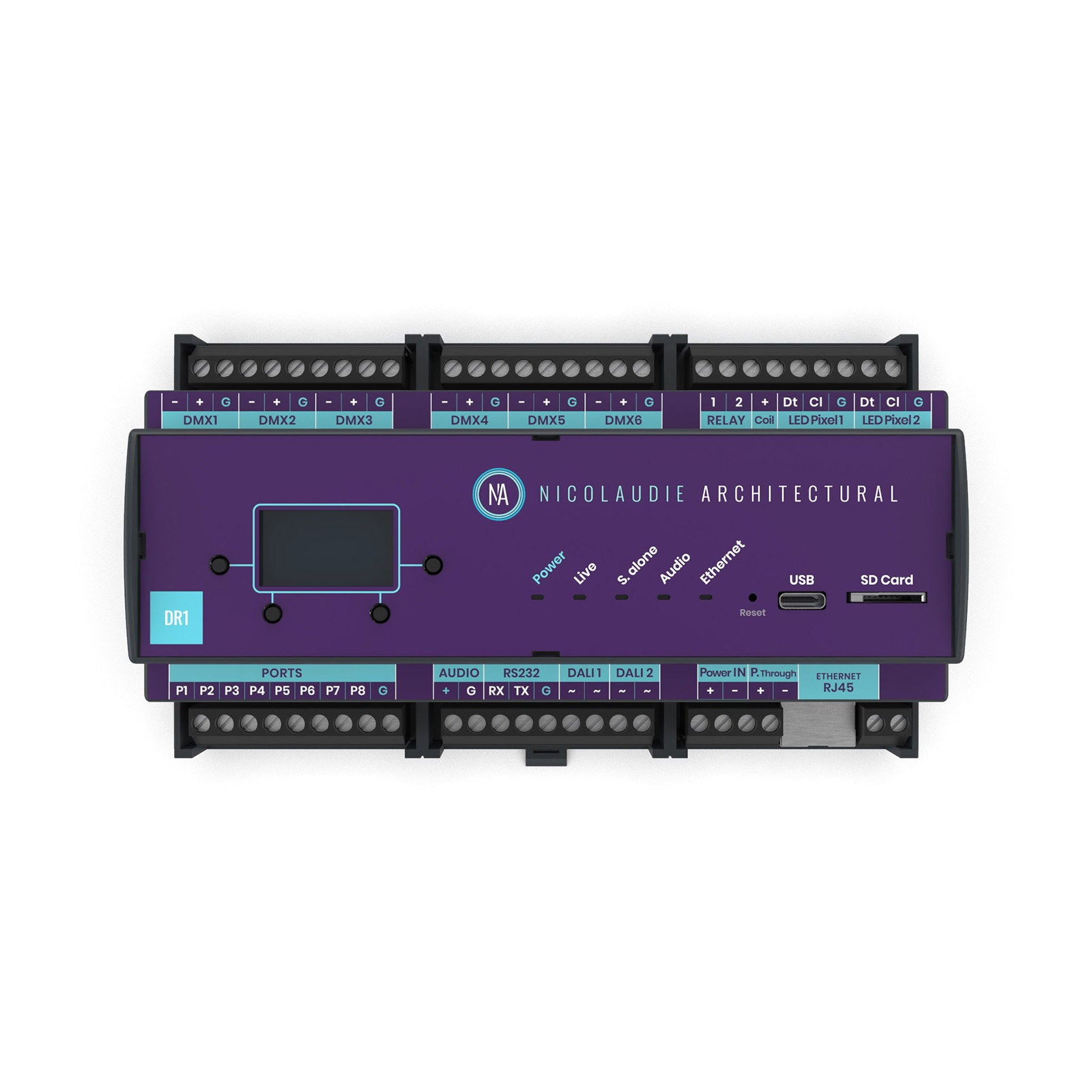 Nicolaudie Architectural DINA-DR1-LITE DIN Rail Lighting Controller - Main View