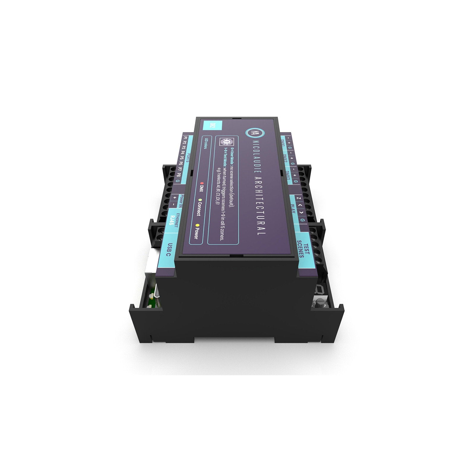 Nicolaudie Architectural DINA-DR2 DIN Rail Lighting Controller - Main View