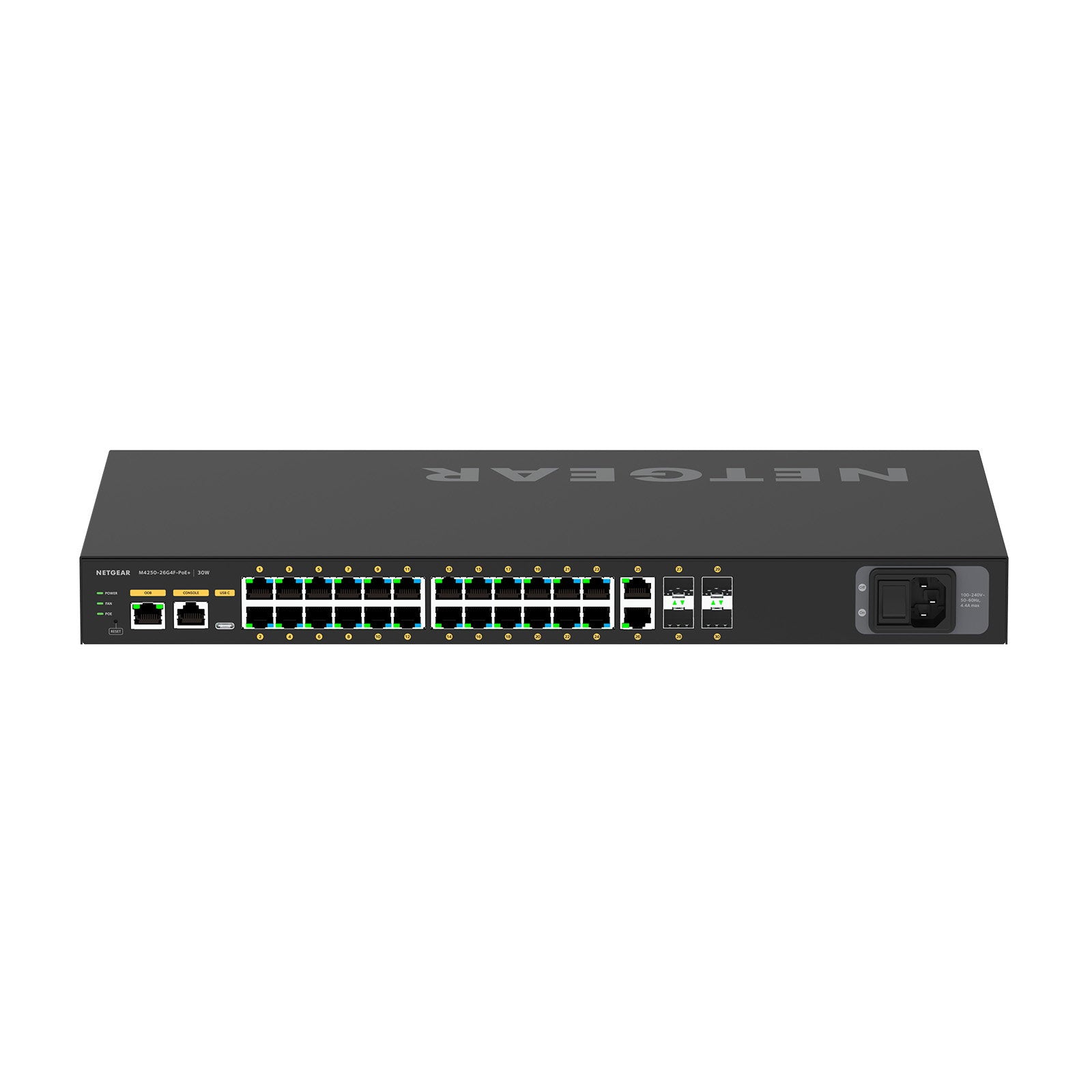 Netgear AV M4250-26G4F-POE+ Managed Switch GSM4230P-100EUS - Alternate View 1