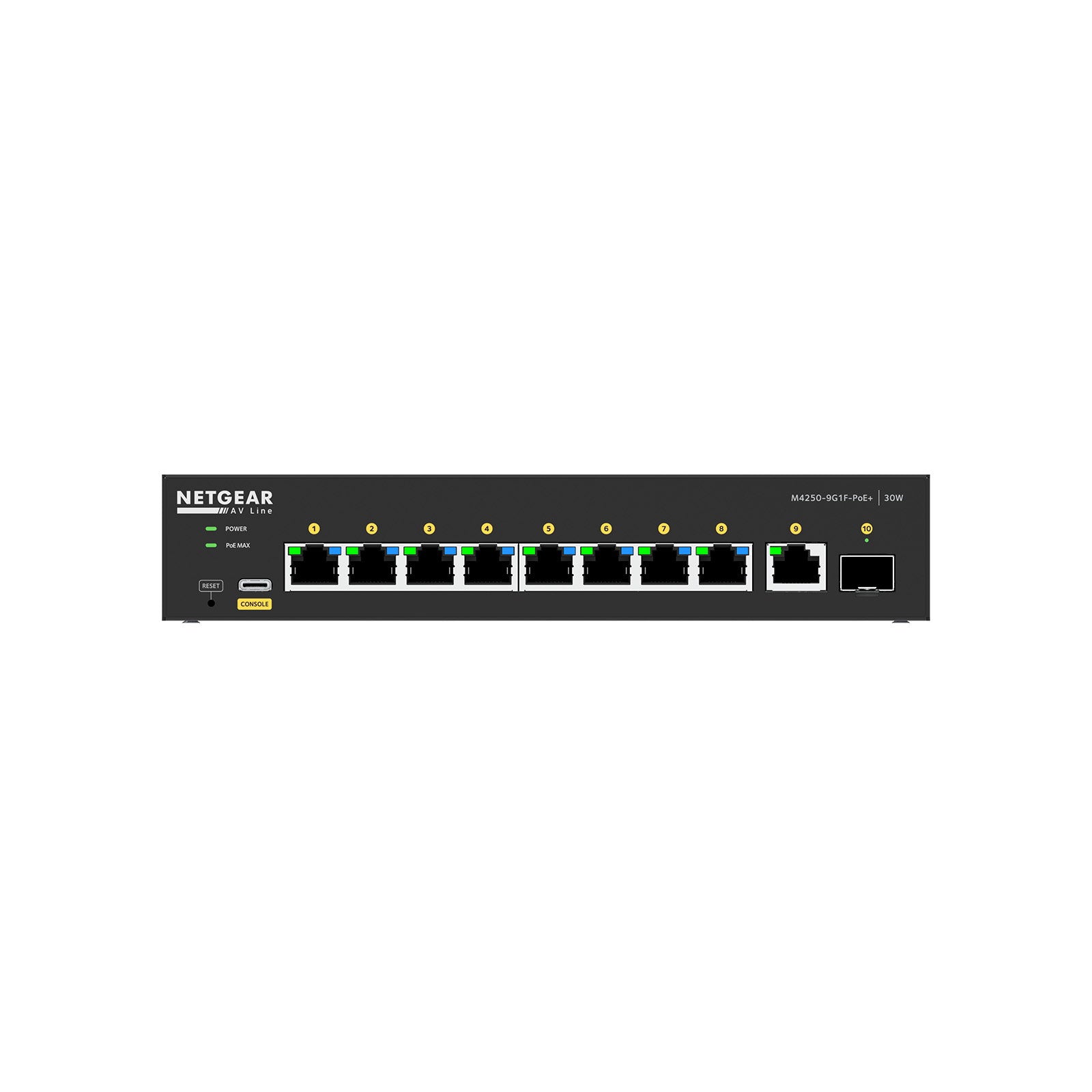Netgear AV M4250-9G1F-PoE+ Fully Managed Desktop Switch GSM4210PD-100EUS - Alternate View 8