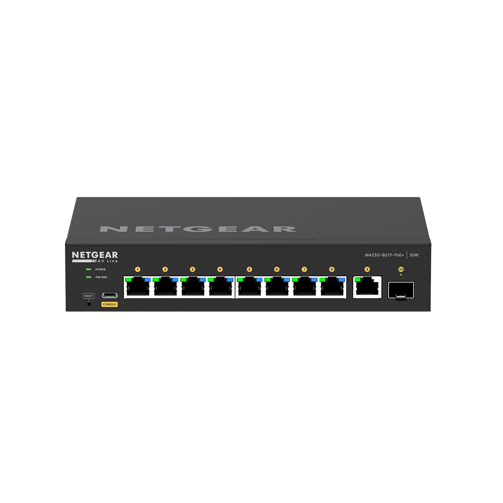 Netgear AV M4250-9G1F-PoE+ Fully Managed Desktop Switch GSM4210PD-100EUS - Alternate View 3