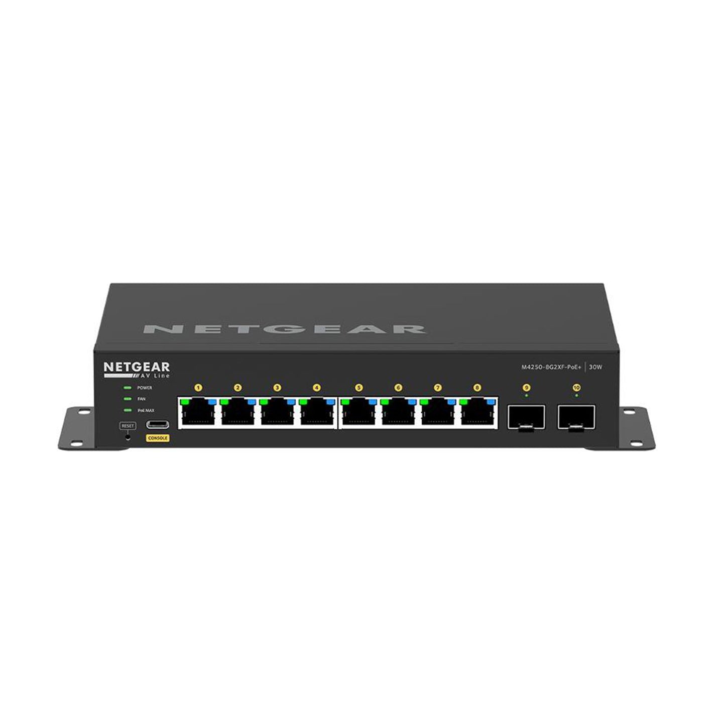 Netgear AV M4250-8G2XF-POE+ Managed Switch GSM4210PX - Back Panel and Connections