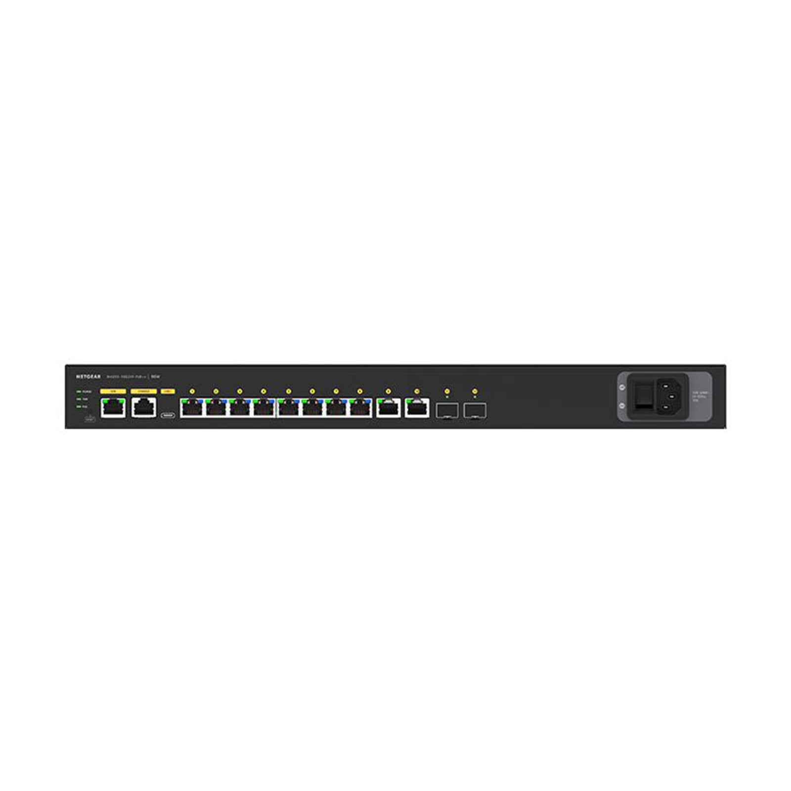 Netgear AV M4250-10G2XF-POE++ Managed Switch GSM4212UX - Back Panel and Connections