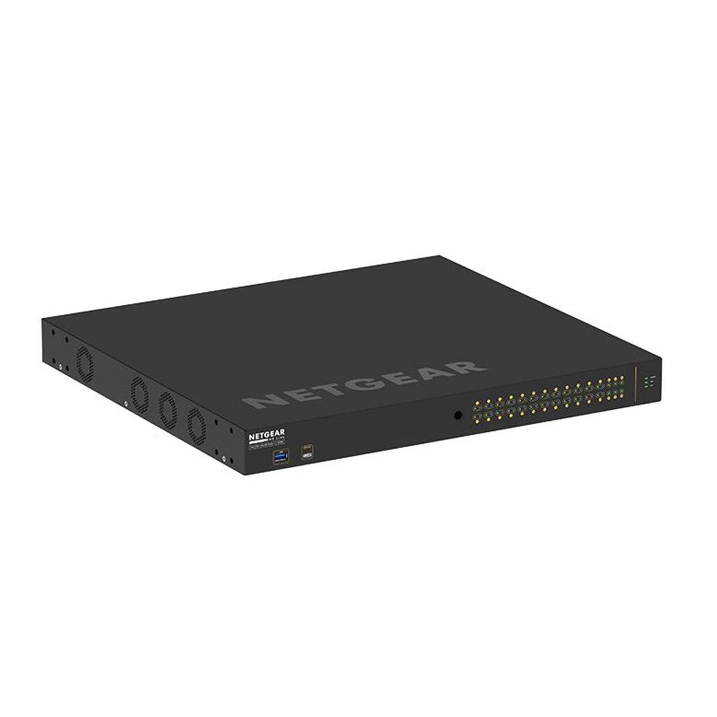 Netgear AV M4250-26G4F-POE++ Managed Switch GSM4230UP - Back Panel and Connections