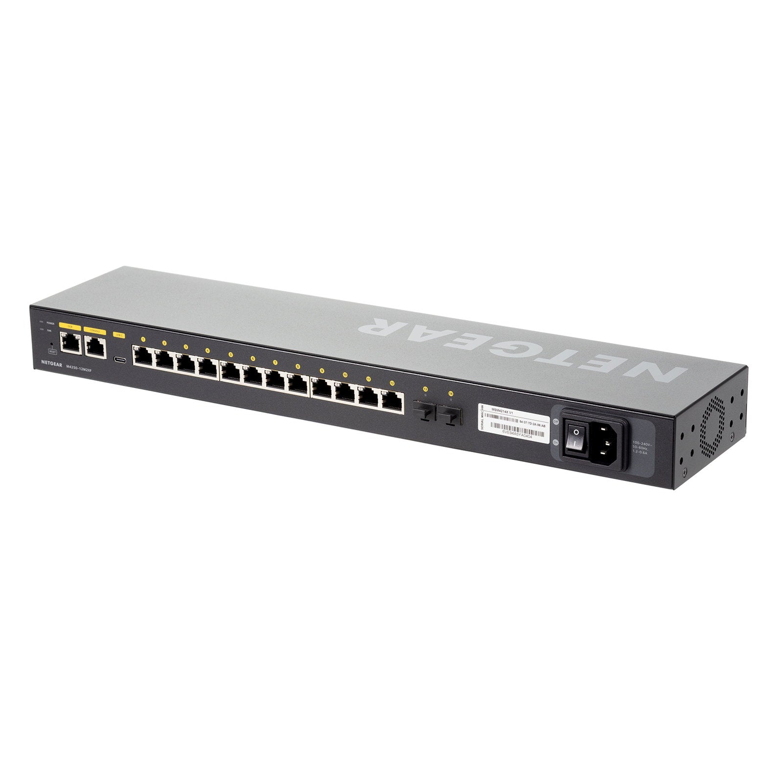 Netgear AV M4250-12M2XF Managed Switch MSM4214X - Back Panel and Connections