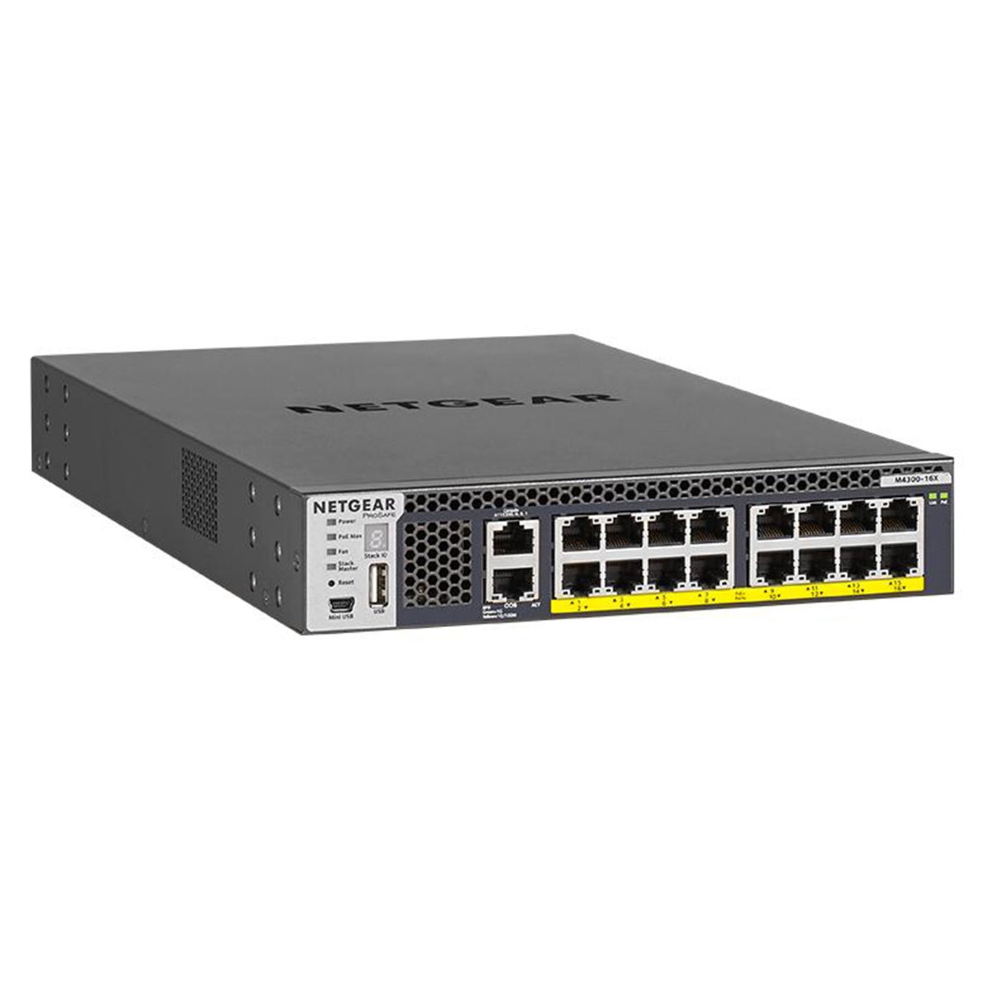 Netgear AV M4300-16X Managed Switch XSM4316PB - Back Panel and Connections