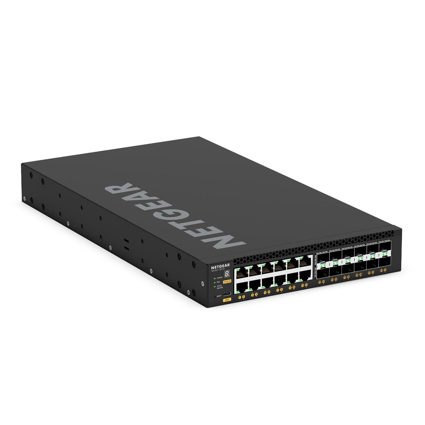 Venutec M4350-12X12F 24-Port 12x Multi Gig 12x SFP+ Managed Switch XSM4324-100NES - Back Panel and Connections