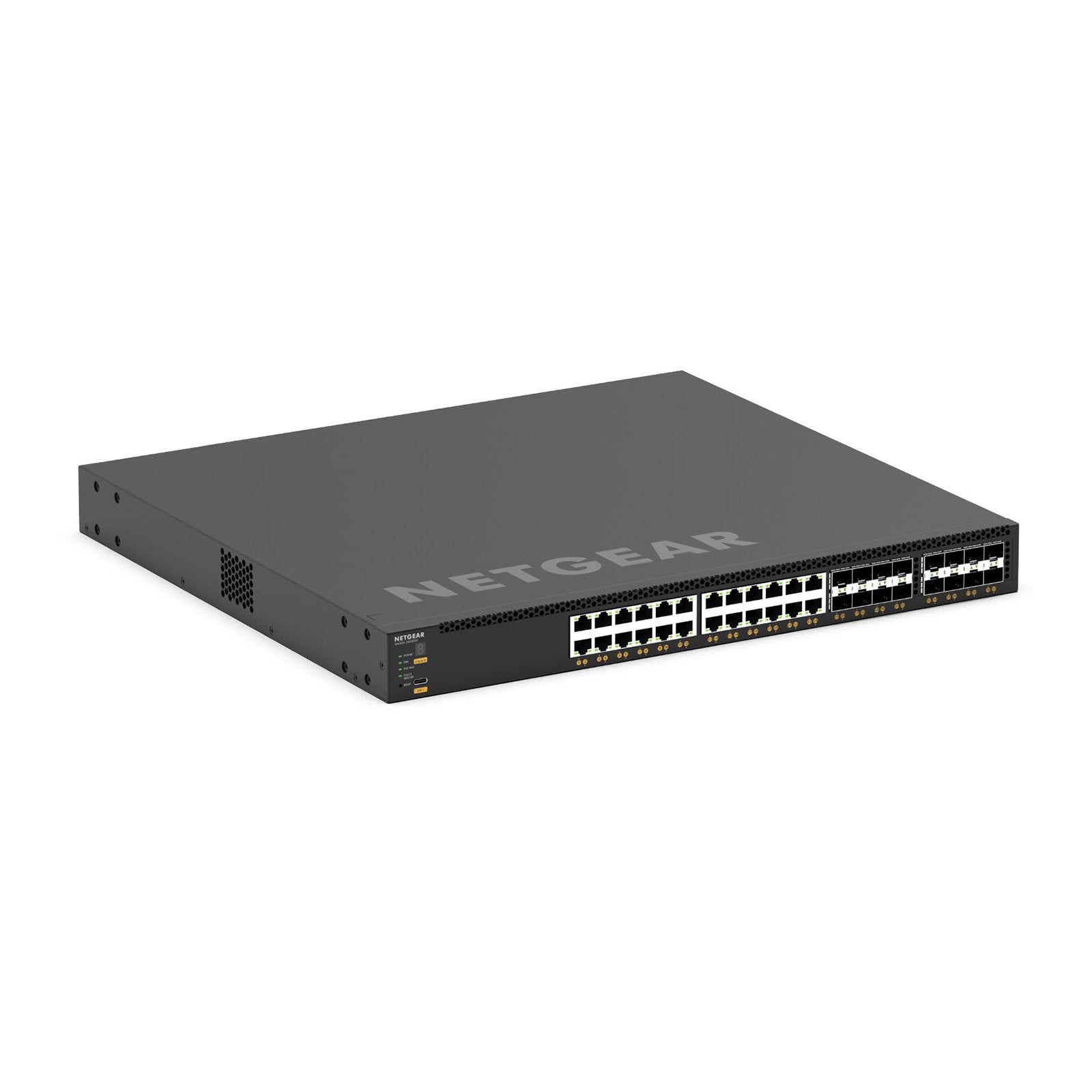 Netgear AV M4350-24X8F8V 24x10G/Multi-Gig PoE++ 8xSFP+ and 8xSFP28 25G XSM4340V-100NES - Alternate View 1
