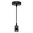 Prolite E27 Pendant Kit - Black Chrome with Black Fabric Cord - Back Panel and Connections