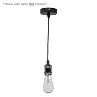 Prolite E27 Pendant Kit - Black Chrome with Black Fabric Cord - Main View