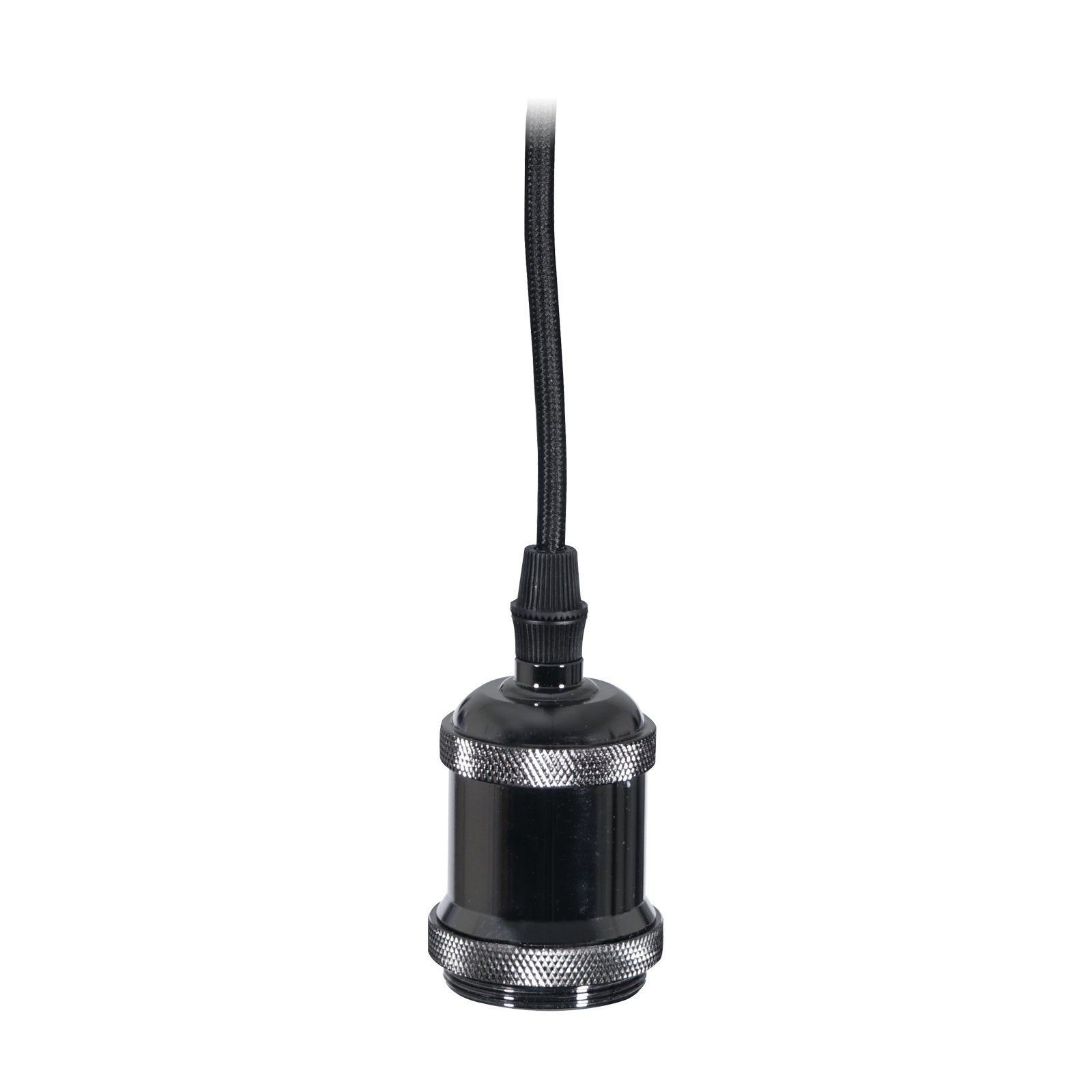 Prolite E27 Pendant Kit - Black Chrome with Black Fabric Cord - Alternate View 3