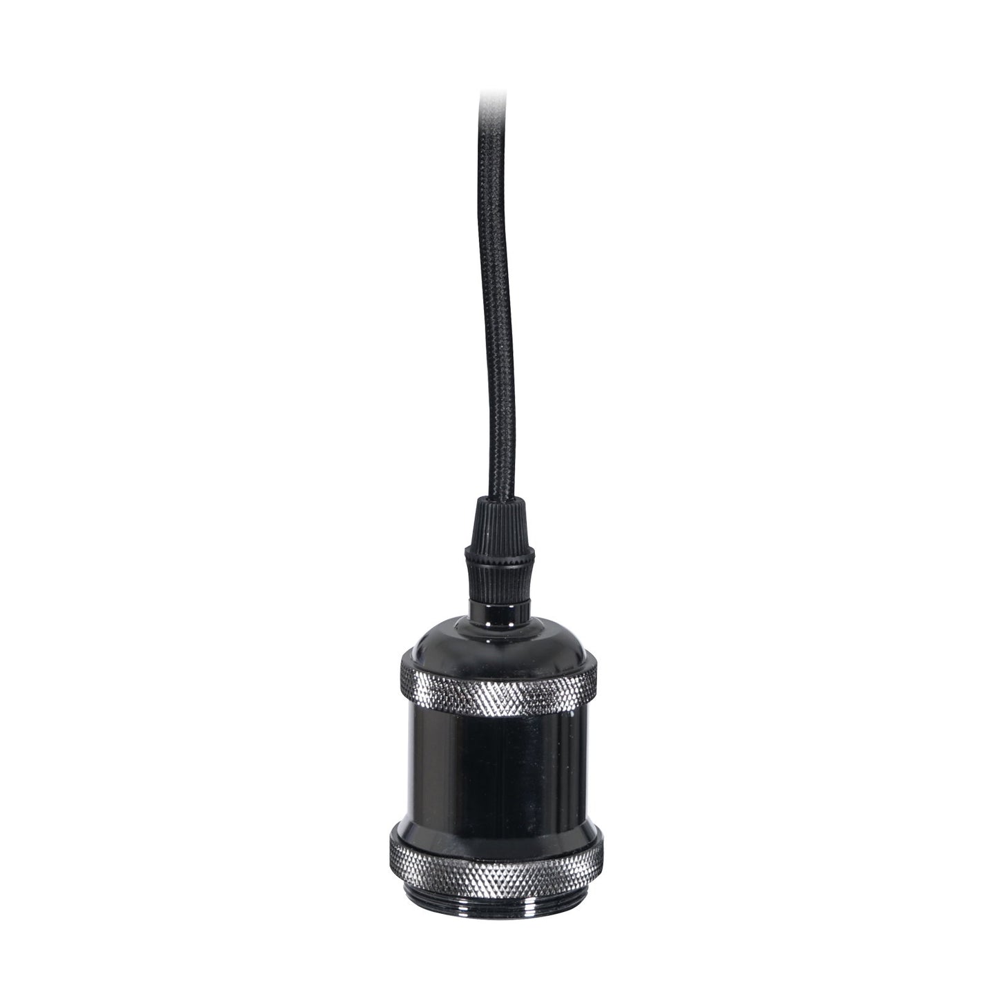 Prolite E27 Pendant Kit - Black Chrome with Black Fabric Cord - Alternate View 3