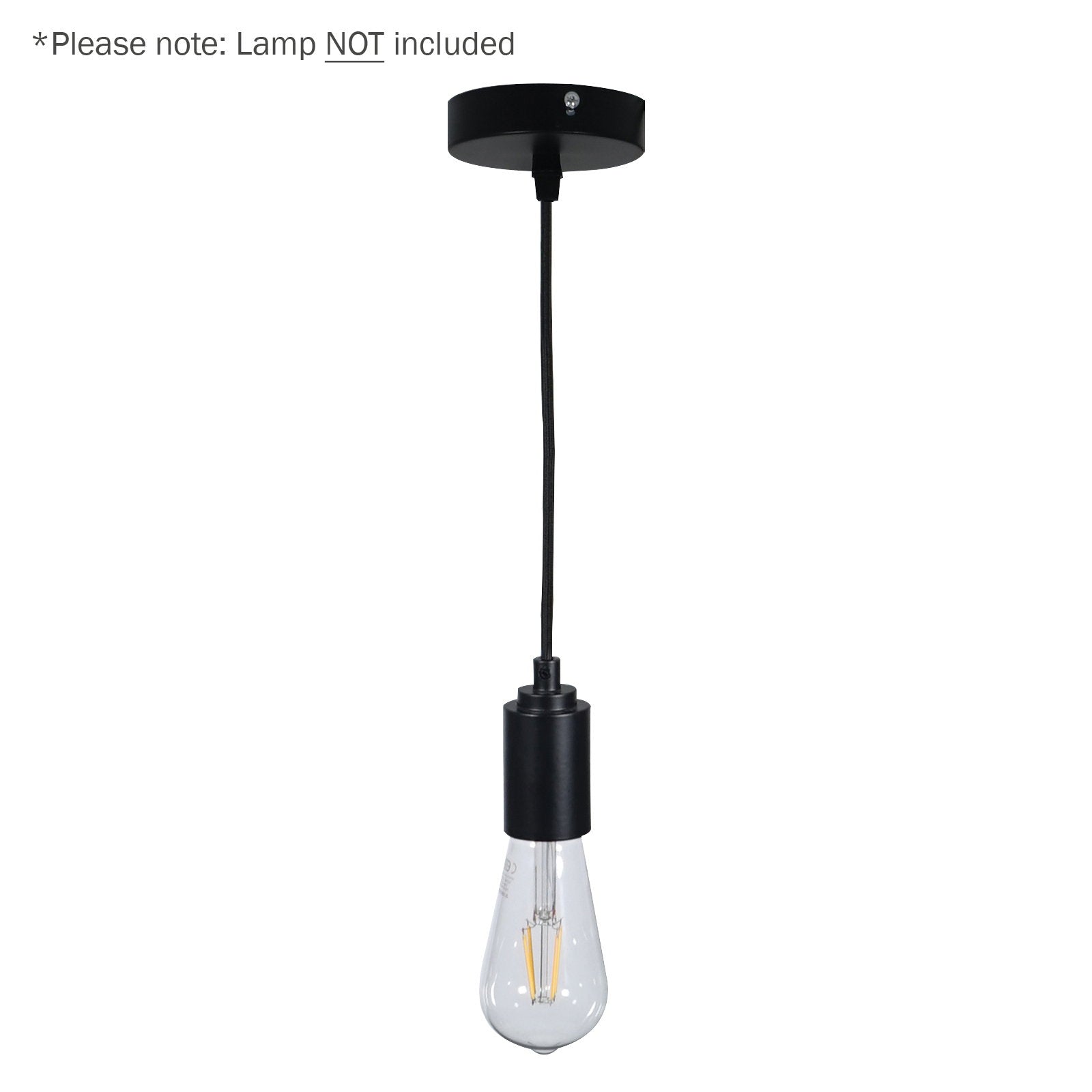 Prolite E27 Pendant Kit - Black Matt with Black Fabric Cord - Alternate View 1