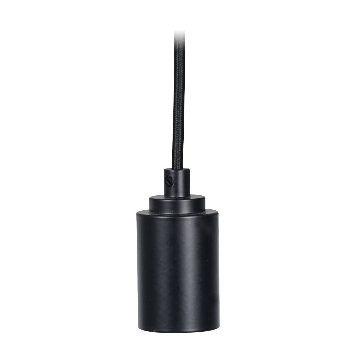 Prolite E27 Pendant Kit - Black Matt with Black Fabric Cord - Back Panel and Connections