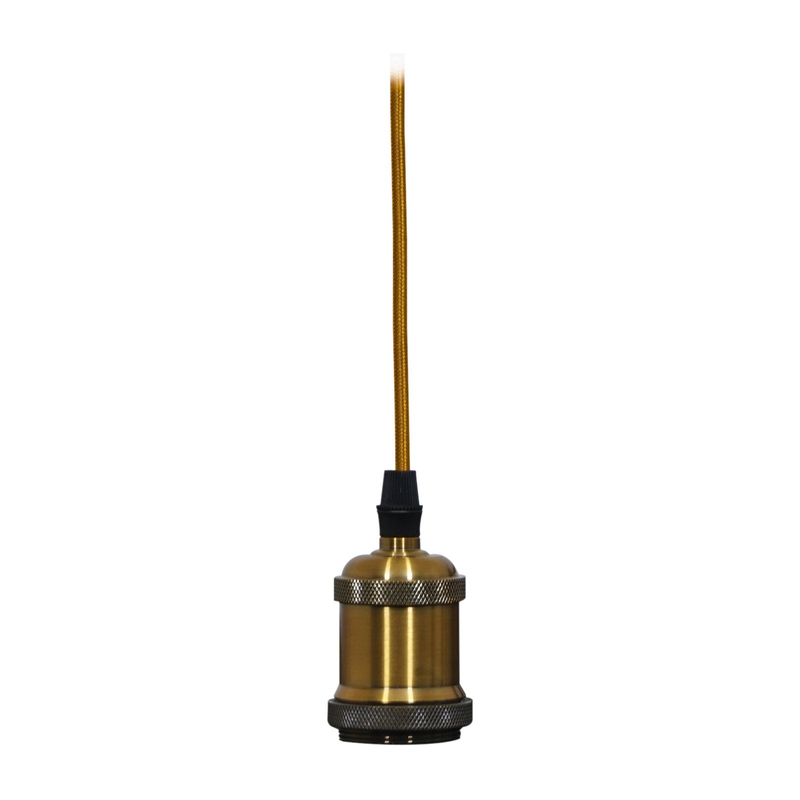 Prolite E27 Pendant Kit - Antique Gold with Gold Fabric Cord - Alternate View 1