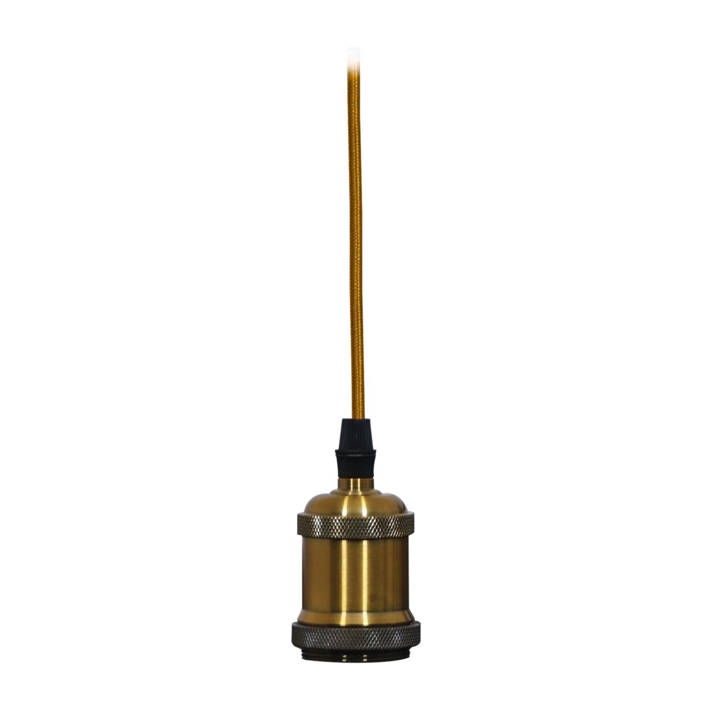 Prolite E27 Pendant Kit - Antique Gold with Gold Fabric Cord - Alternate View 1