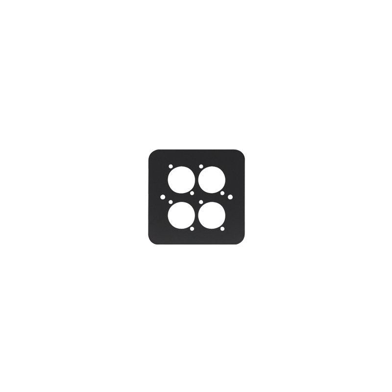 Penn Elcom Single Gang 4 x D Type Wall Plate Black (82511-4RC) - Main View