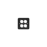 Penn Elcom Single Gang 4 x D Type Wall Plate Black (82511-4RC) - Main View