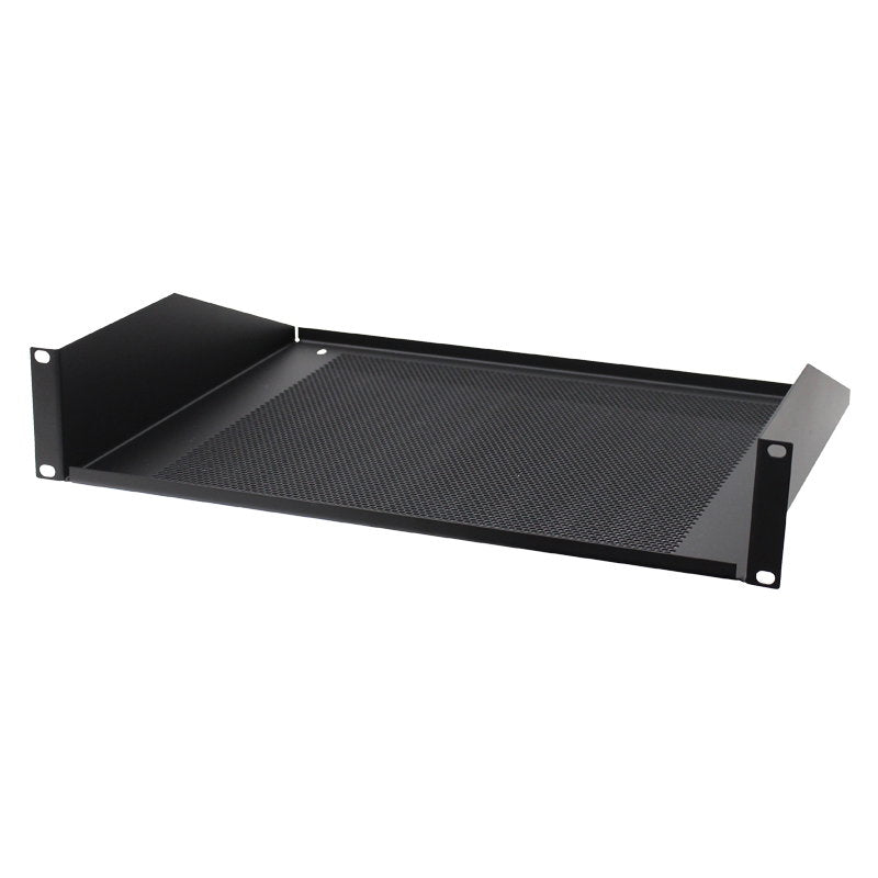 Penn Elcom 2U 19" Vented Rack Mount Shelf Black (R1194/2UVK) - Alternate View 1