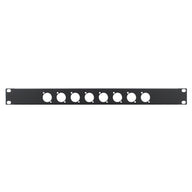 Penn Elcom 1U 19" Punched Rack Panel - 8 D Type (R1269/1UK/08) - Main View