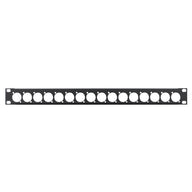 Penn Elcom 1U 19" Punched Rack Panel - 16 D Type (R1269/1UK/16) - Main View