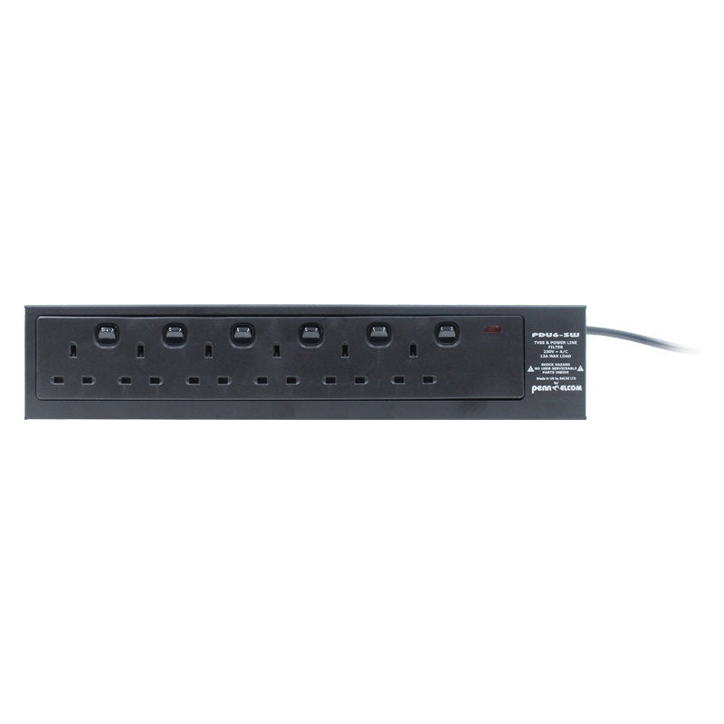 Penn Elcom 6 Way PDU with Individually Switchable Outlets (PDU6SW) - Main View
