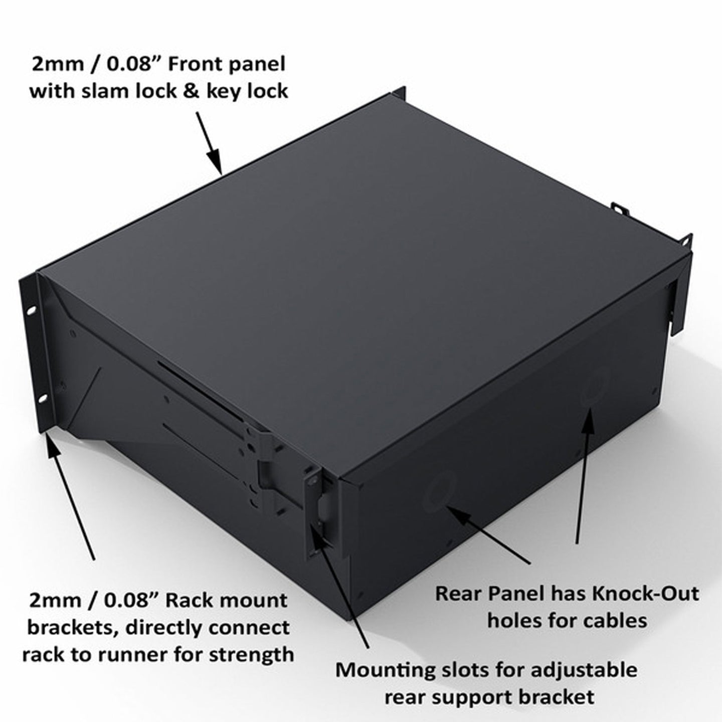 Penn Elcom 4U Touring Grade Rack Drawer (R2293/4UK) - Back Panel and Connections