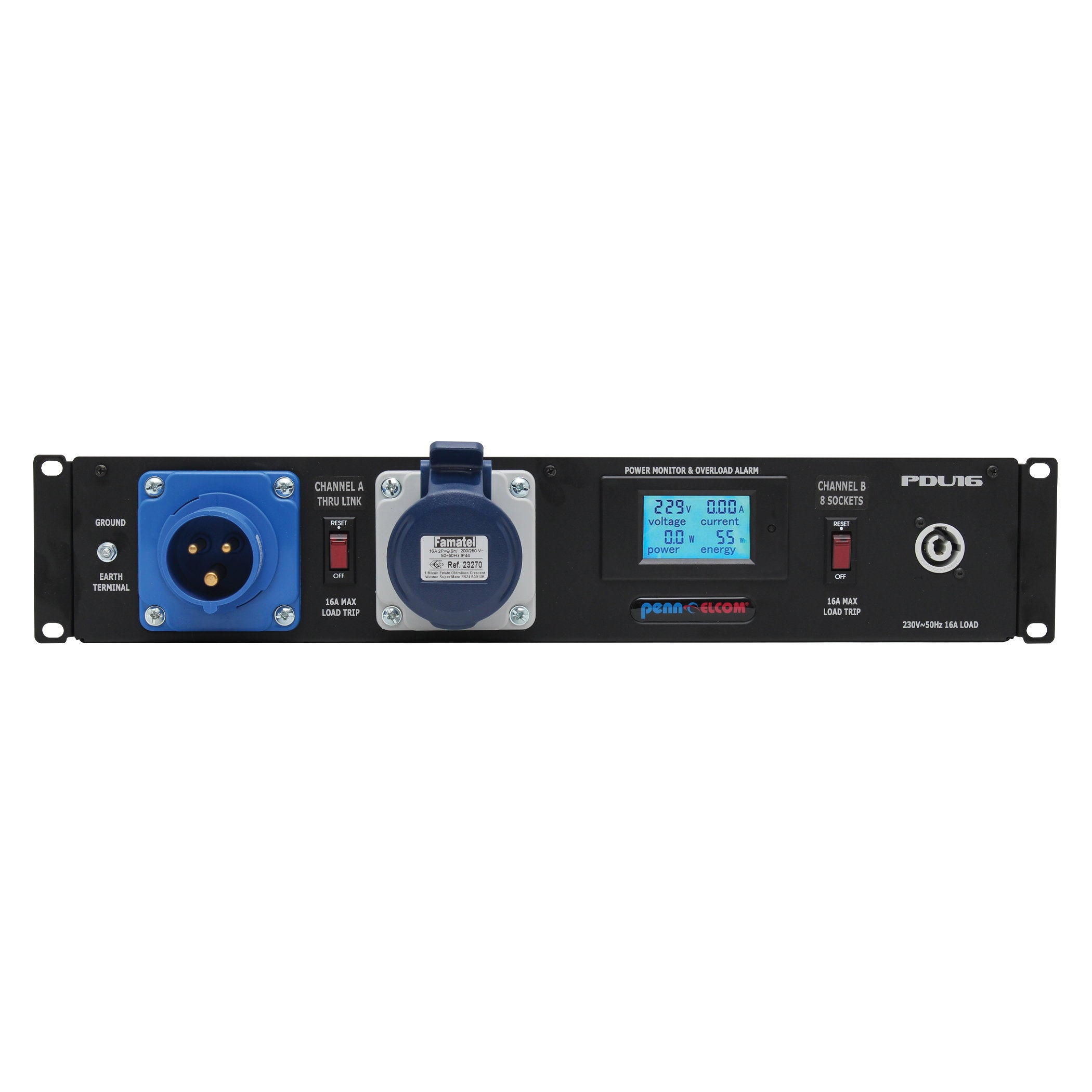 Penn Elcom 2U Rackmount powerCON Power Distribution Unit PDU16-PC - Alternate View 1