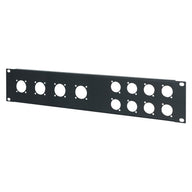 Penn Elcom 2U 19" Punched Rack Panel – 8 D and 4 G Type  (R1273MPR/2UK) - Alternate View 1