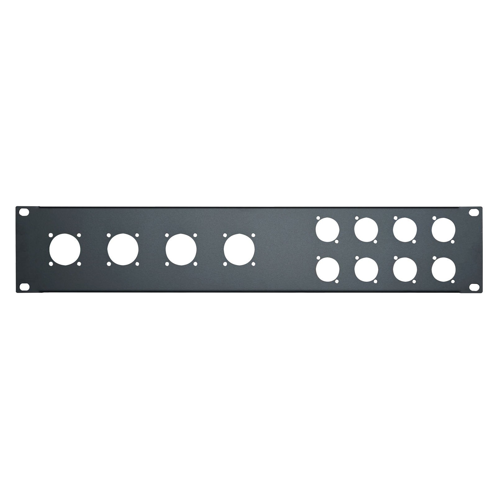 Penn Elcom 2U 19" Punched Rack Panel – 8 D and 4 G Type  (R1273MPR/2UK) - Main View