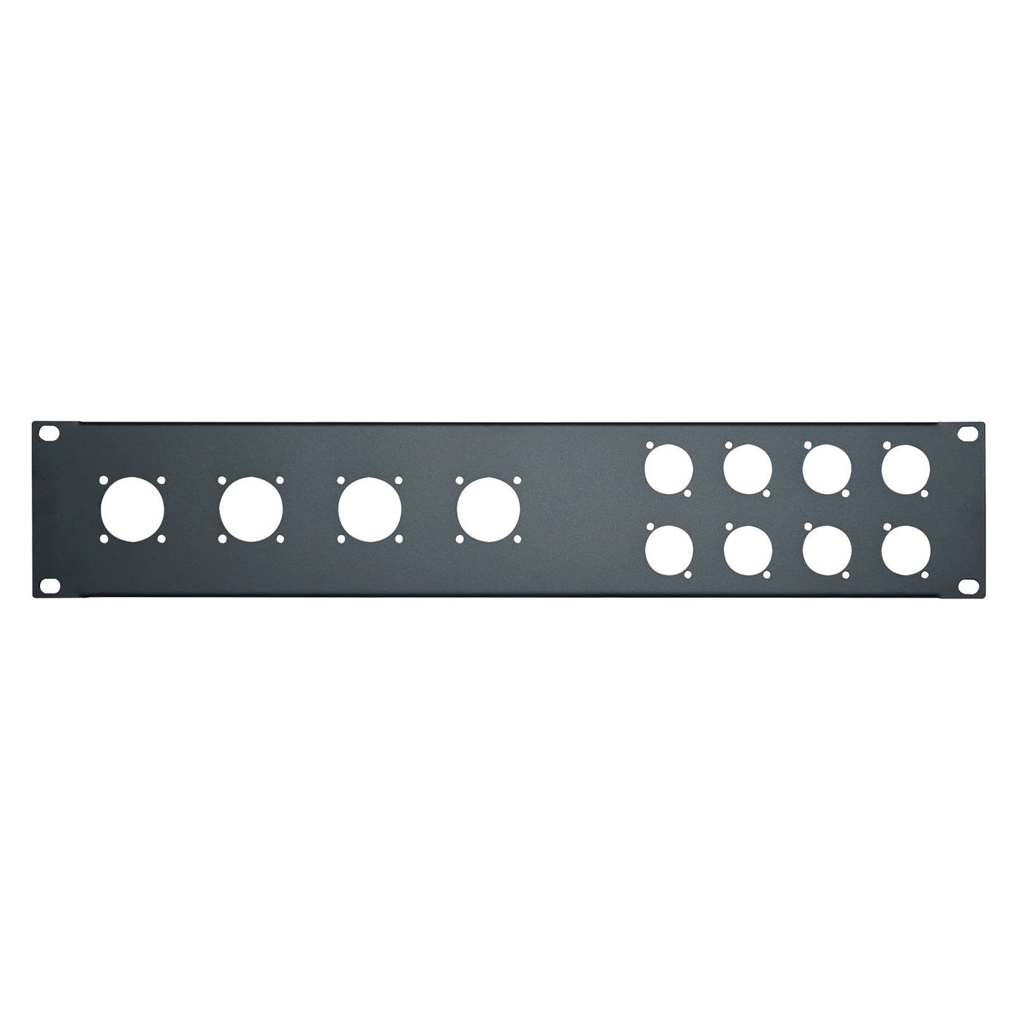 Penn Elcom 2U 19" Punched Rack Panel – 8 D and 4 G Type  (R1273MPR/2UK) - Main View