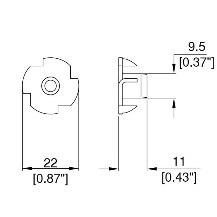 Penn Elcom M8 T-Nut with 11mm Thread Pack of 100 (S1200-100) - Alternate View 1