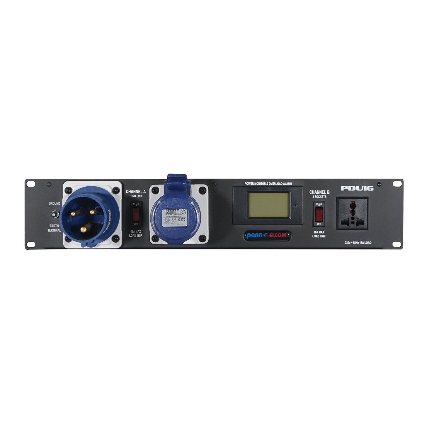 Penn Elcom 2U 32A Rackmount Power Distribution Unit (PDU16-UN32) - Main View