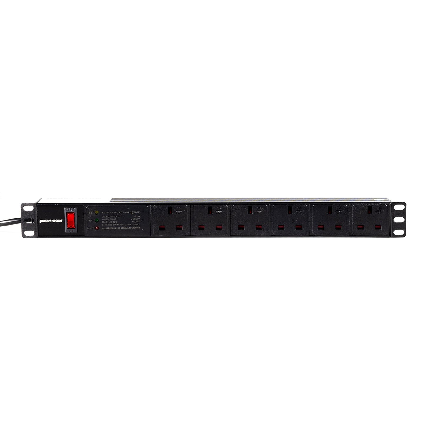 Penn Elcom 6-Way UK Plug Horizontal Rack Mount PDU (PDU6-UK) - Main View