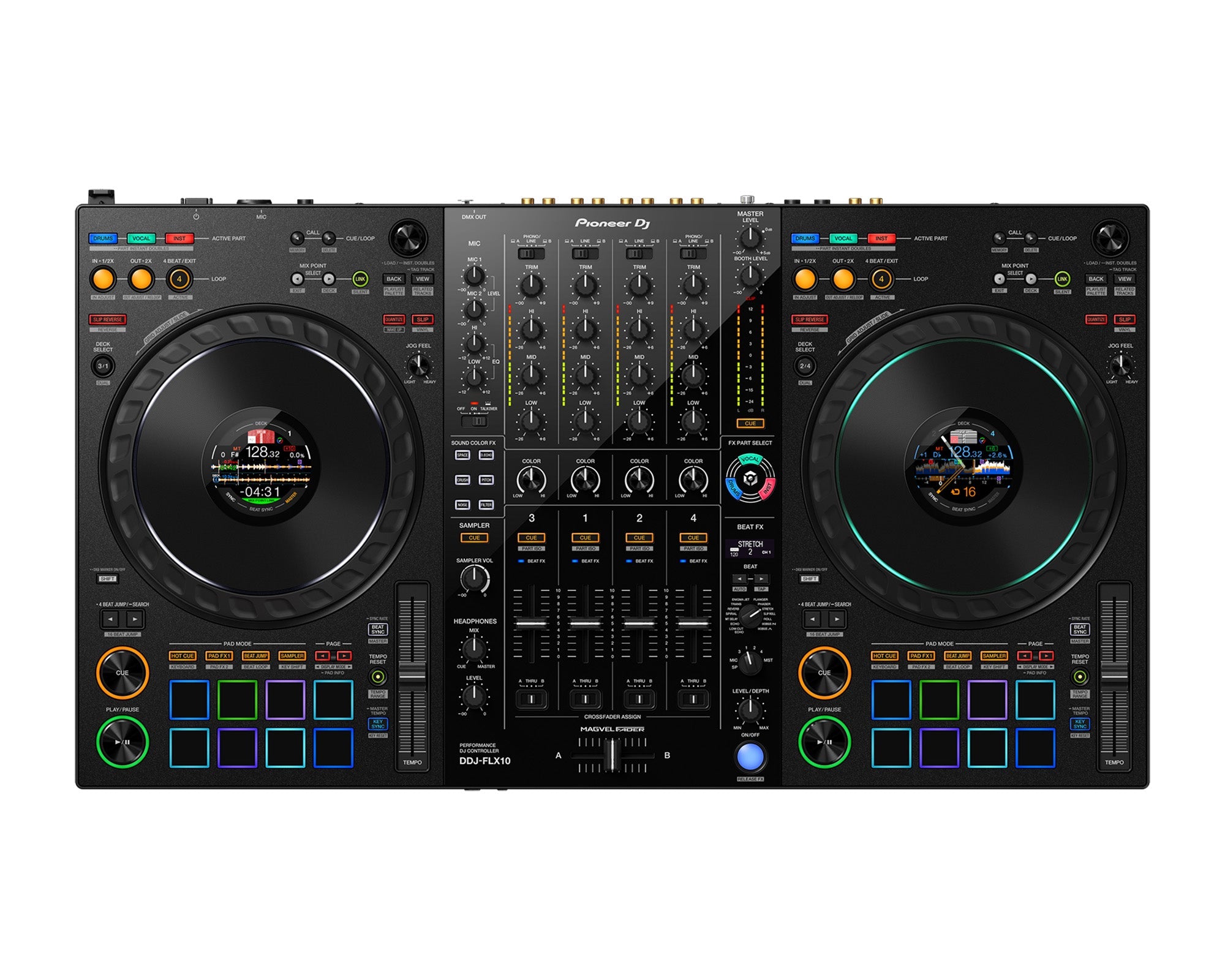 Pioneer DJ DDJ-FLX10 4Ch Performance DJ Controller for rekordbox and Serato - Main
