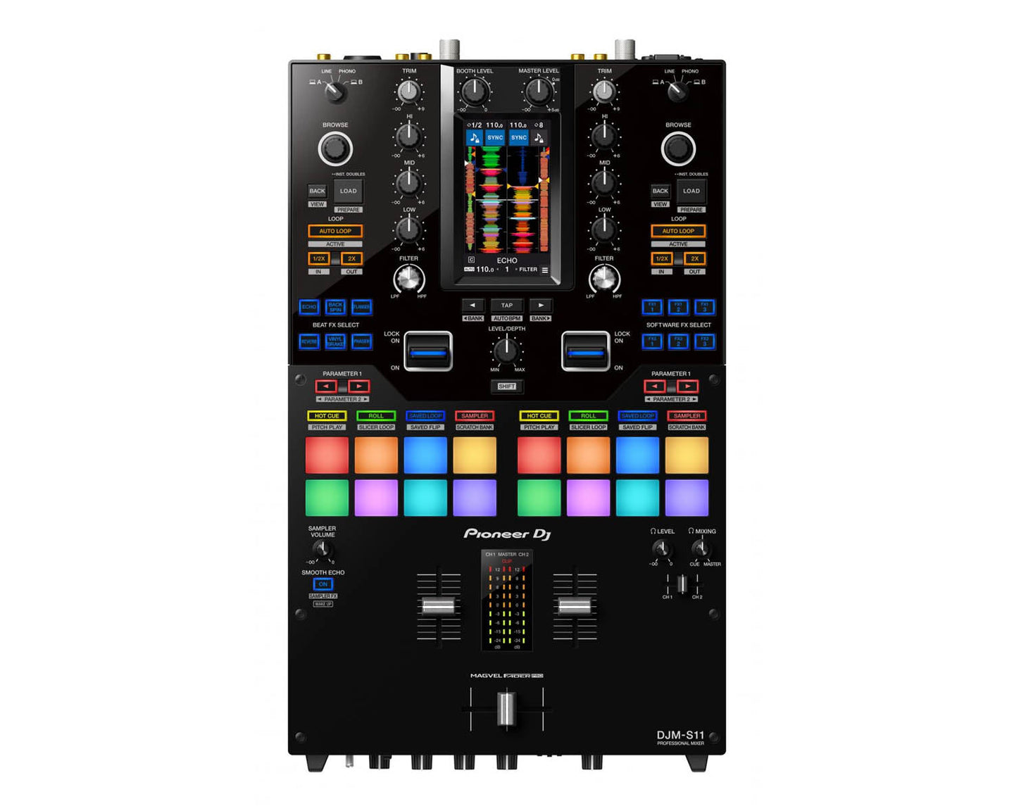 Pioneer DJ DJM-S11 PRO 2-Channel 4-Deck DJ Battle Mixer - Main