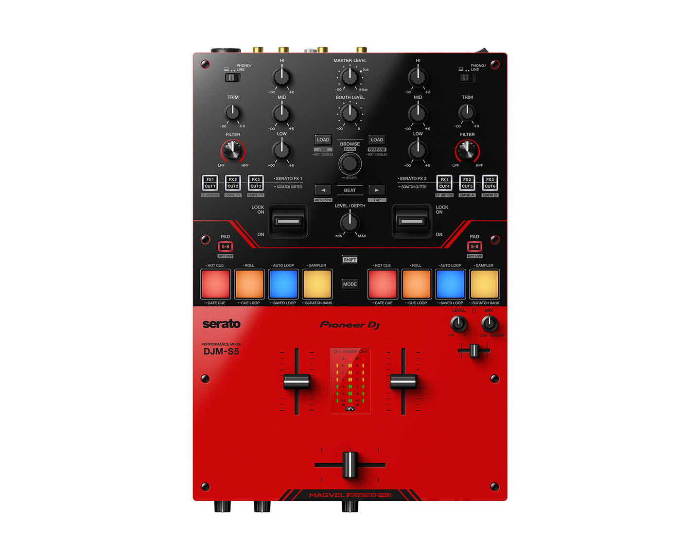 Pioneer DJ DJM-S5 2-Channel Scratch DJ Battle Mixer for Serato DJ Pro - Main