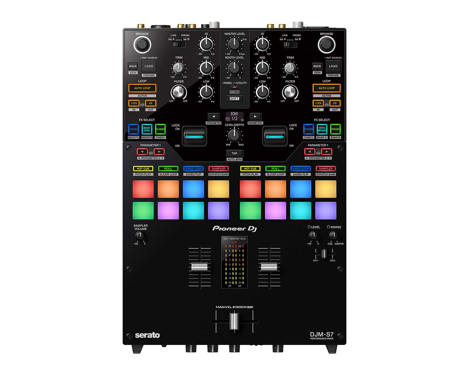 Pioneer DJ DJM-S7 2-Channel Scratch DJ Mixer for rekordbox and Serato - Main