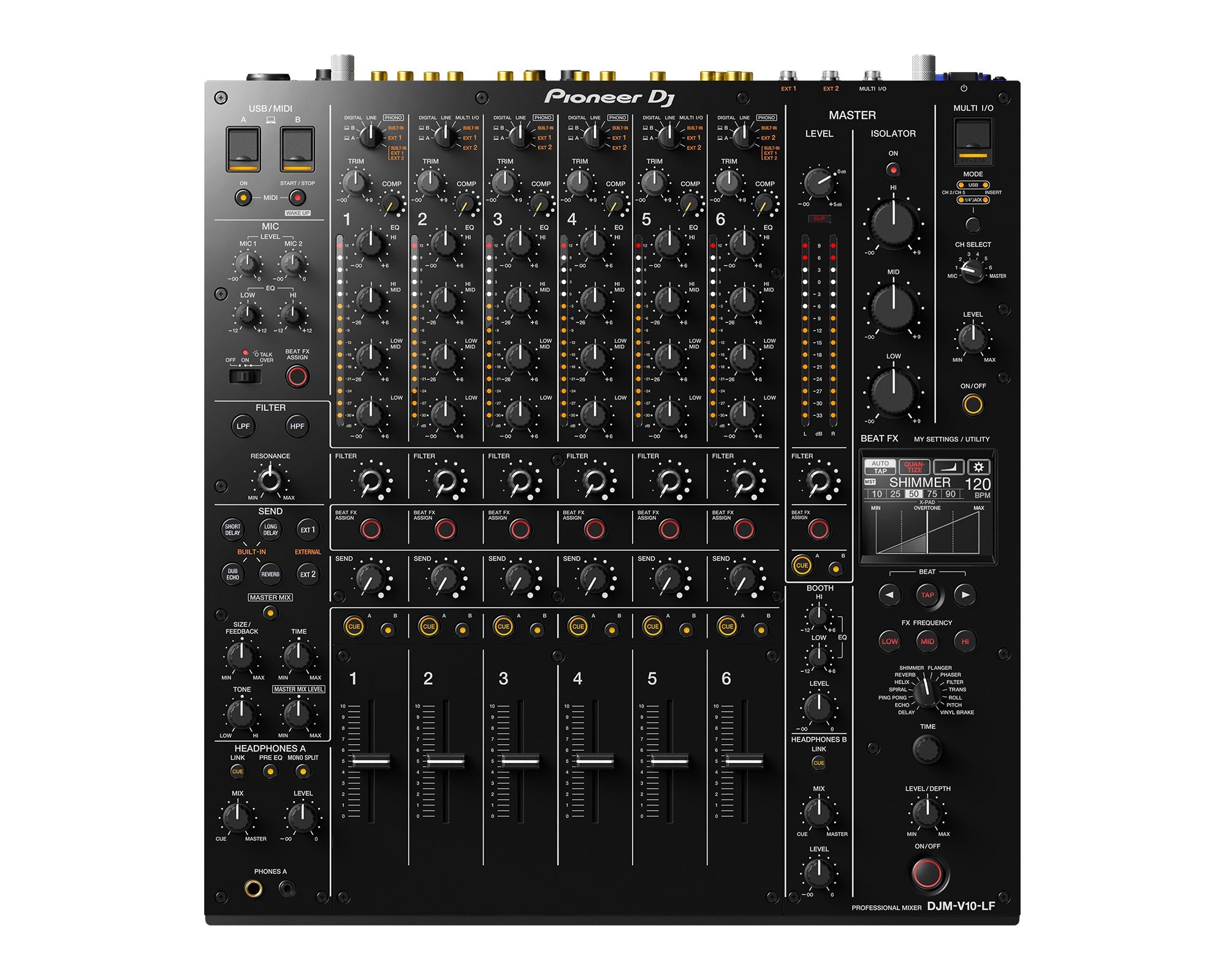 Pioneer DJ DJM-V10-LF 6Ch Pro DJ Mixer Long Faders and Optimised Curves - Main