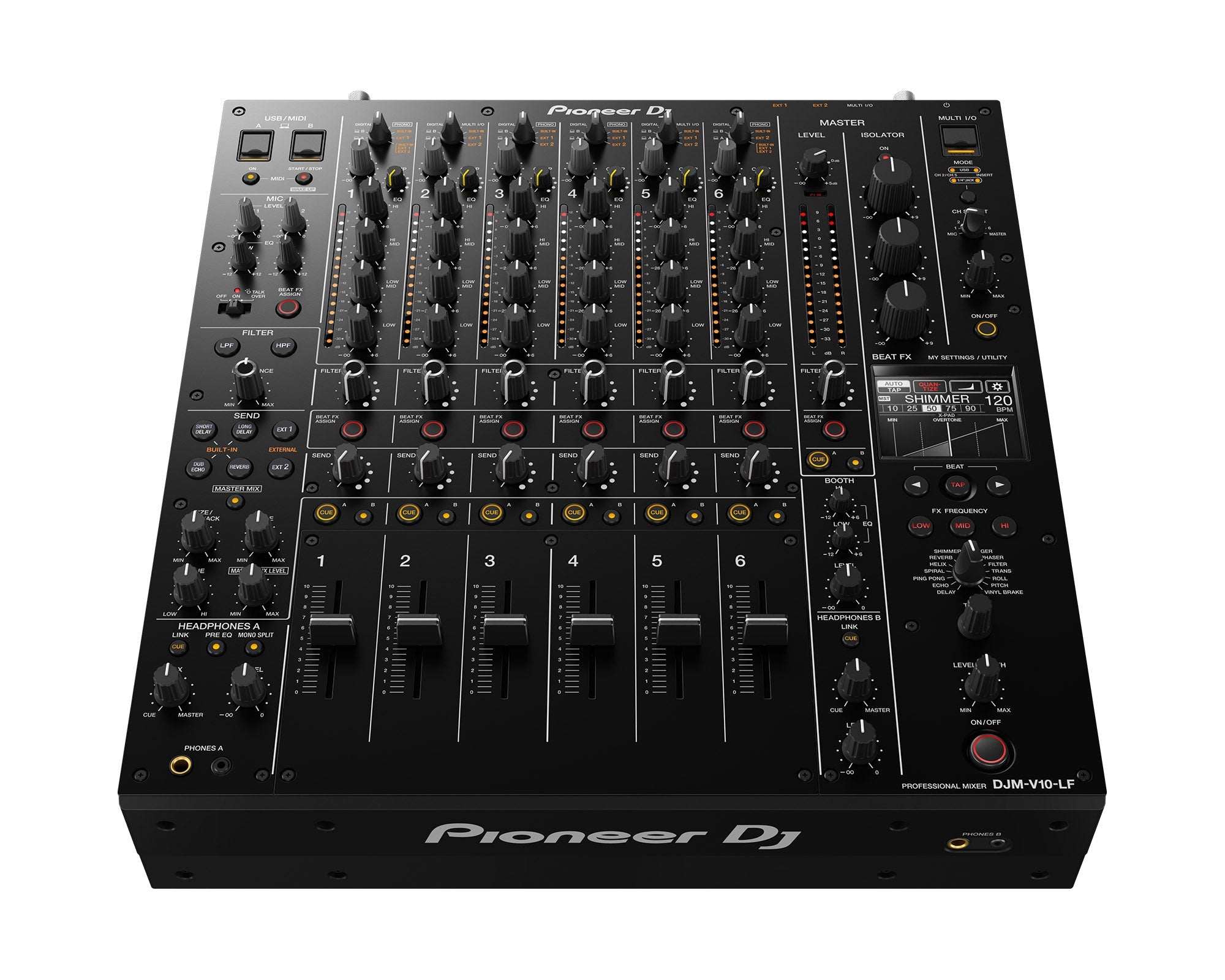 Pioneer DJ DJM-V10-LF 6Ch Pro DJ Mixer Long Faders and Optimised Curves - view 1