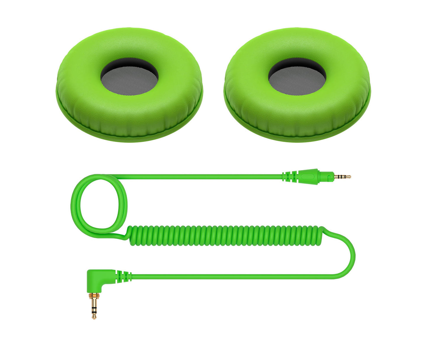 Pioneer DJ HC-CP08-G Coiled Cable and Ear Pads Pack for HDJ-CUE1 Green - Main