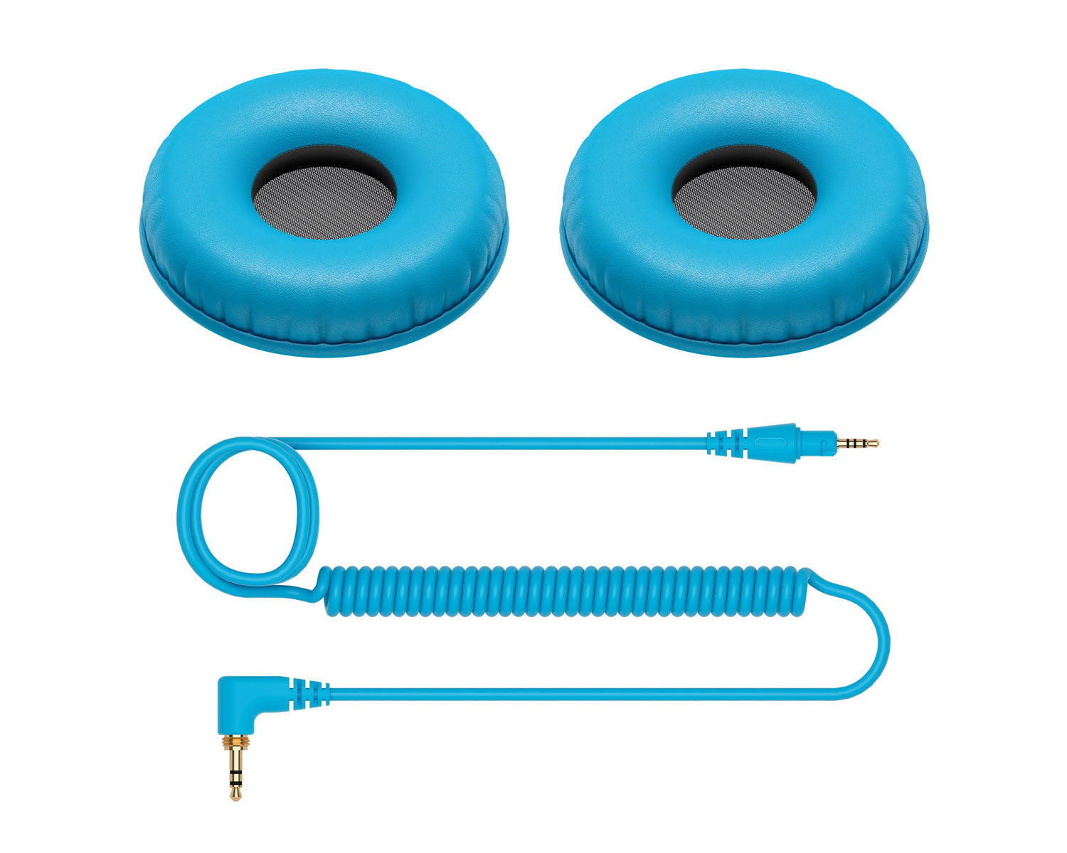 Pioneer DJ HC-CP08-L Coiled Cable and Ear Pads Pack for HDJ-CUE1 Blue - Main